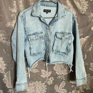 Crop top Jean jacket button up  new